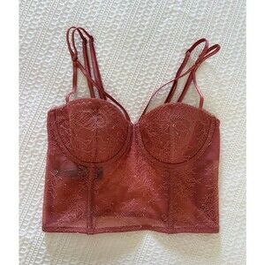 Victoria's Secret Corset Bustier Bodice Boned 'Very Sexy' Sheer Lace Bra® 32C